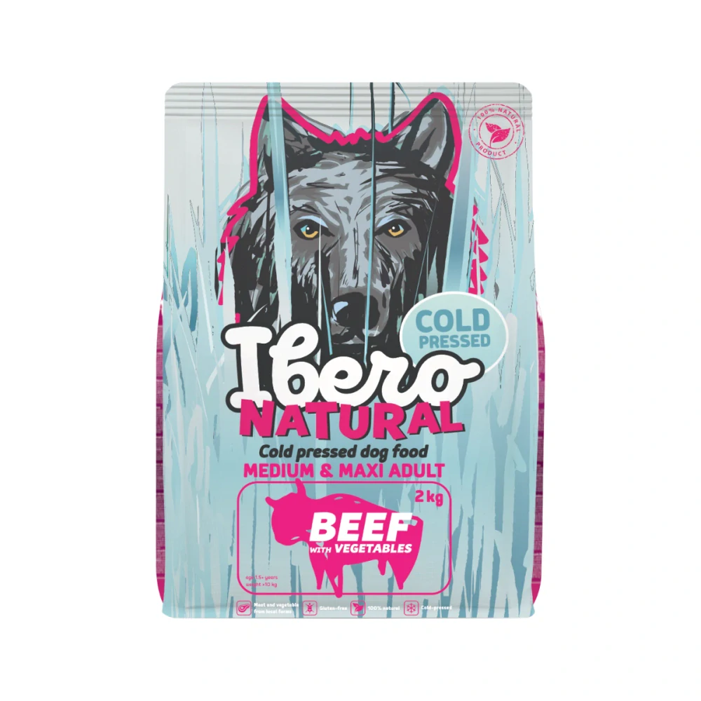 Ibero Cold Pressed Dog Adult Medium/Large granule pro psy hovězí 2 kg