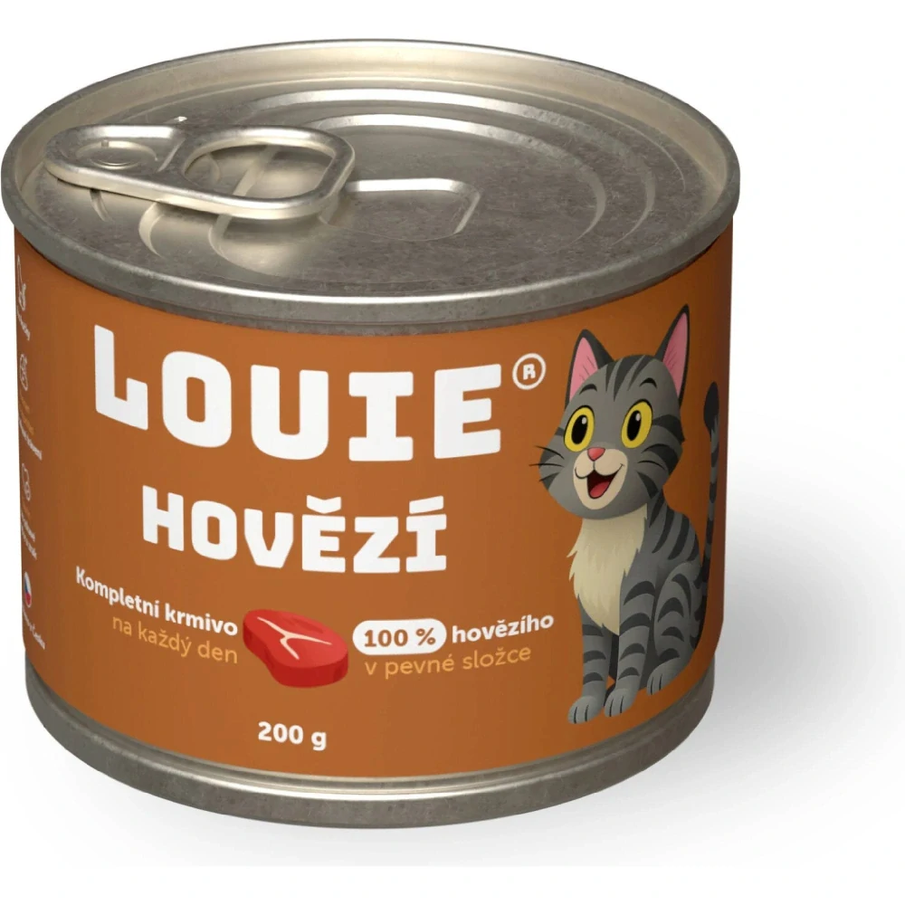 Louie Cat konzerva pro kočky s hovězím a prebiotiky 200 g