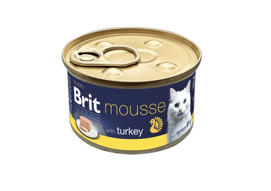 Brit Premium by Nature Cat Mousse konzerva pro kočky krůta 85 g