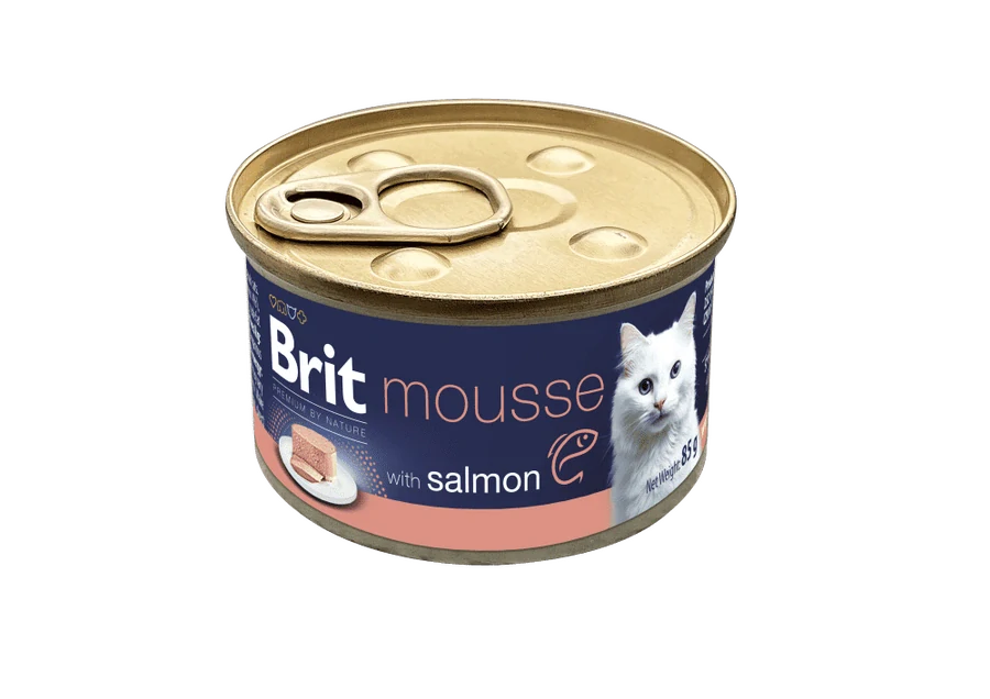 Brit Premium by Nature Cat Mousse konzerva pro kočky losos 85 g