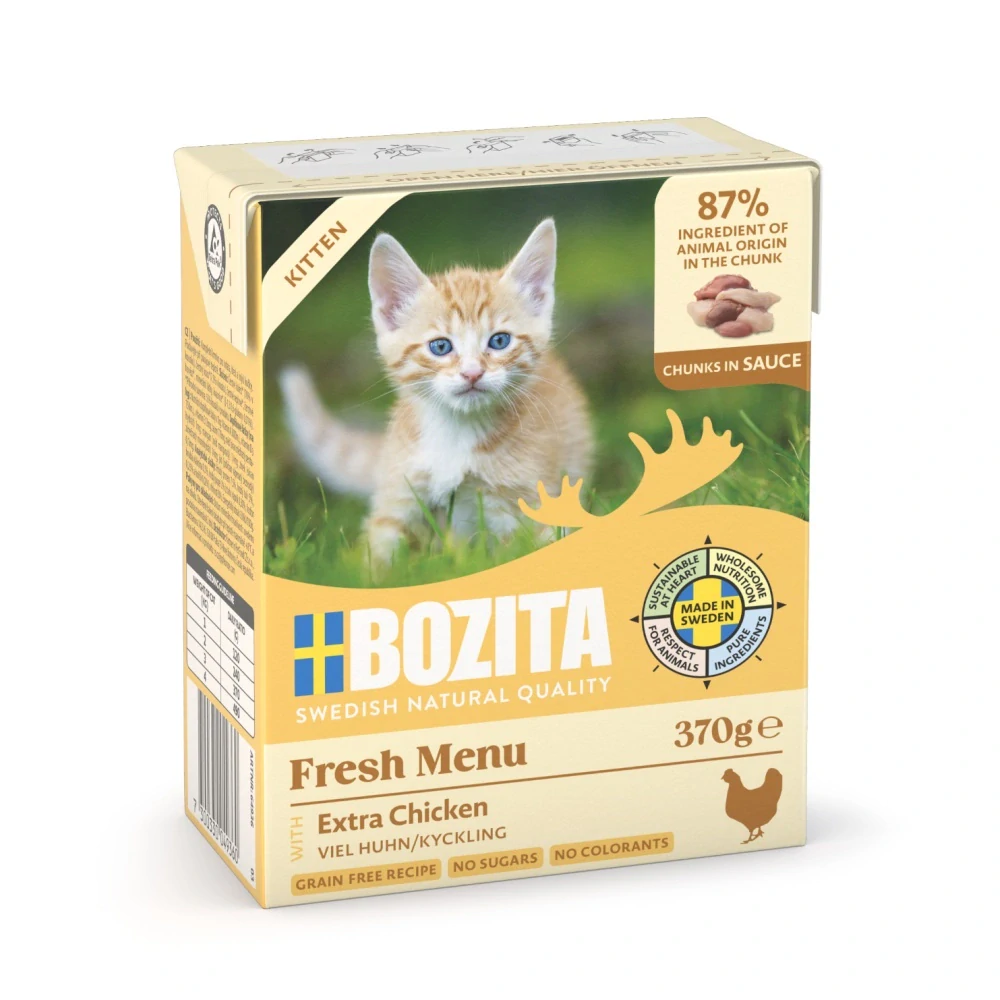 Bozita Cat Kitten kousky v omáčce s kuřecím, tetrapak 370 g