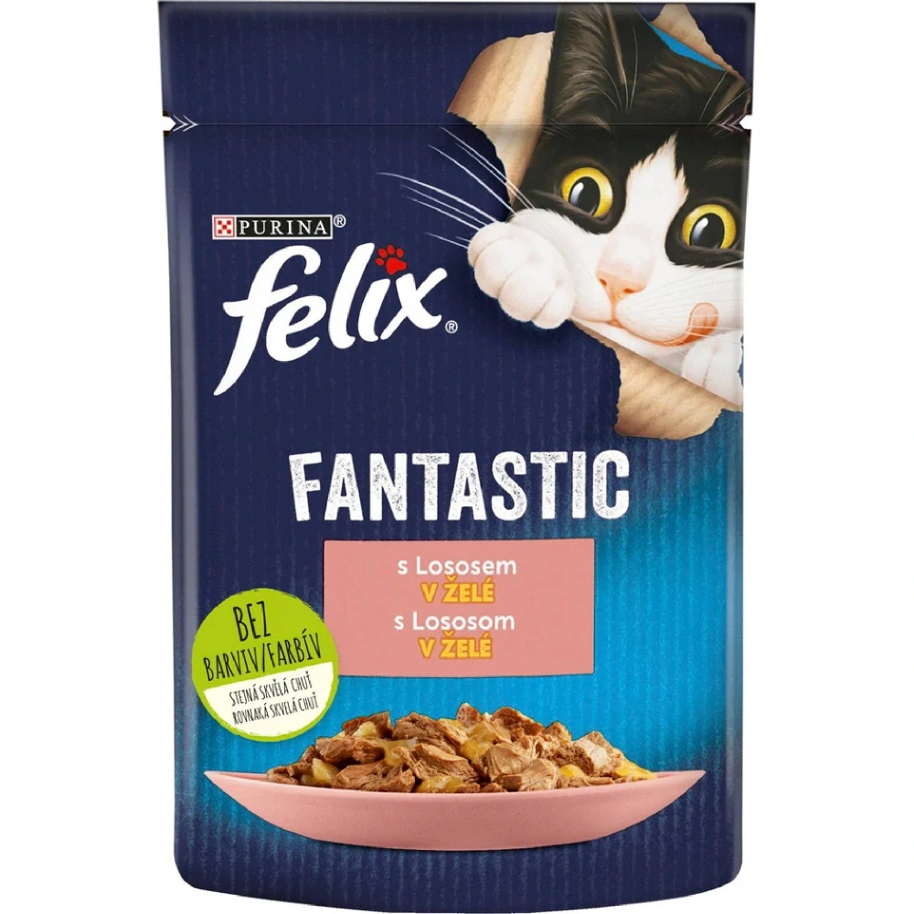 Felix Fantastic kapsička pro kočky losos v želé 85 g