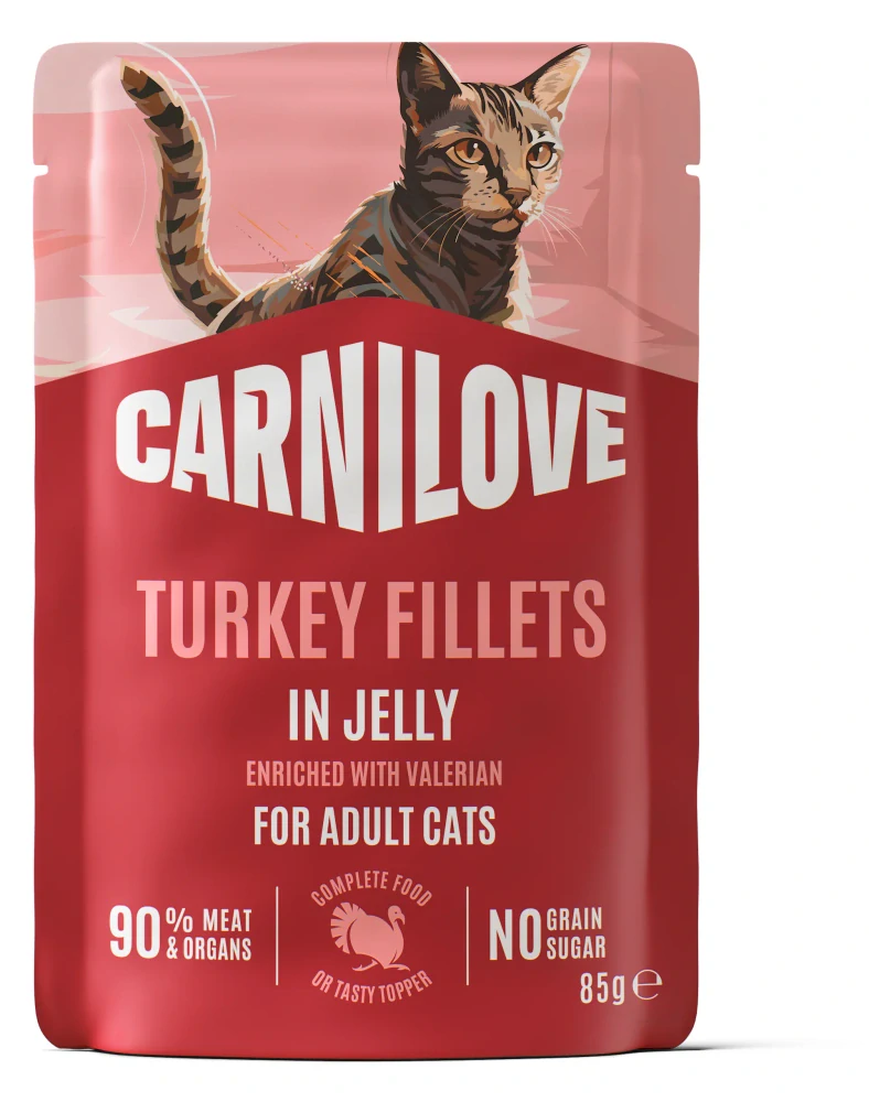 CARNILOVE Cat POUCH JELLY rich in Turkey enriched with Valerian 85 g