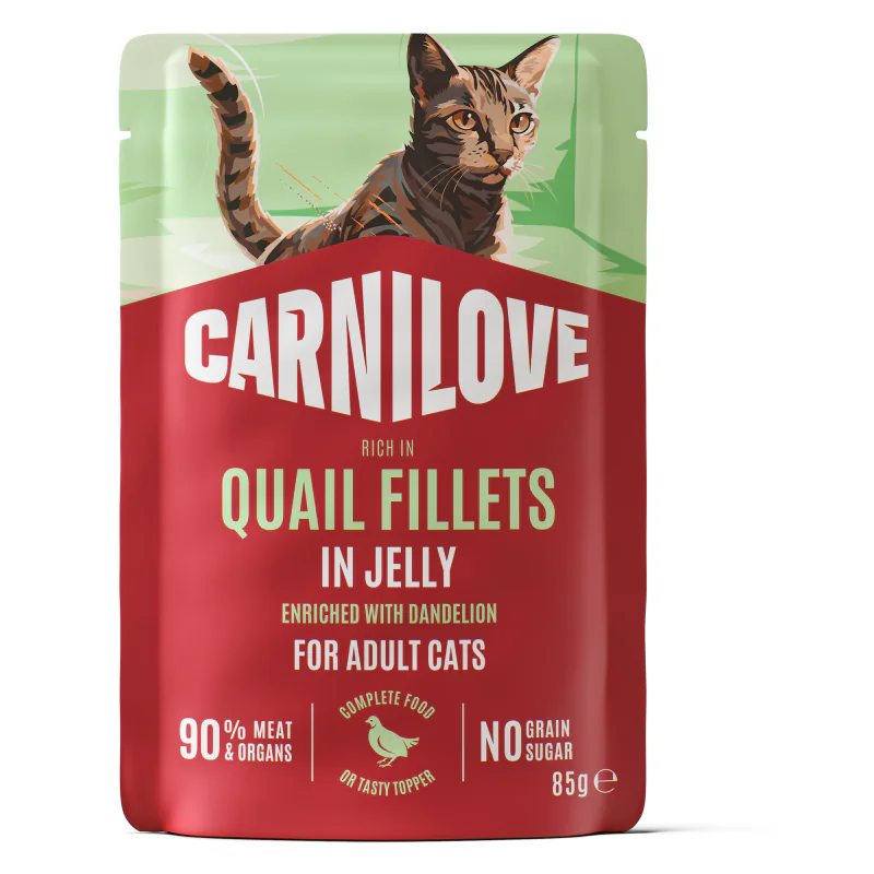 CARNILOVE Cat POUCH JELLY rich in Quail enriched with Dandelion 85 g