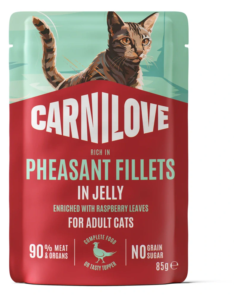 Carnilove Cat pouch jelly rich in pheasant enriched with raspberry leaves 85 g