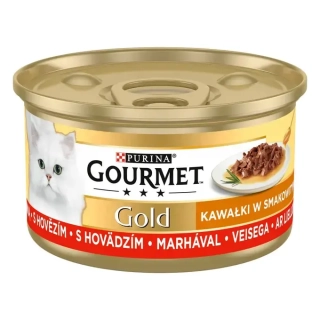 GOURMET™ Gold konzerva pro kočky hovězí v omáčce - 85 g